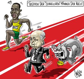 Usain Bolt, Sepp Blatter, FIFA