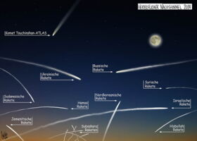 Israel, Hamas, Hisbollah, Ukraine, Russland, Krieg, Sudan, Jemen, Nordkorea, Rakete, Komet